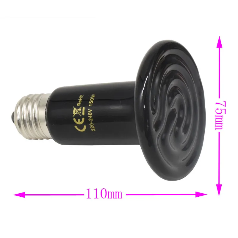1pcs 25W-200W Heat lamps Pet Heater Snake Tortoises Lizard Hedgehog heating equipment Reptile supplies