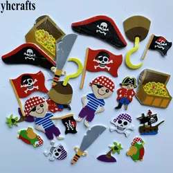 Pegatinas de espuma pirata para manualidades, artículos de actividades de guardería, juguetes educativos de aprendizaje temprano, regalos de cumpleaños y Halloween, 1 bolsa por lote