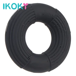 IKOKY Delay Ejaculation Cock Ring Penis Trainer Soft Silicone Adult Sex Toys for Men Penis Rings Lasting Erection Sex Shop