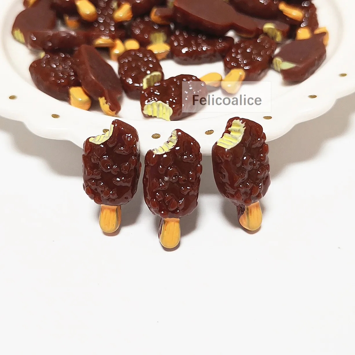 Argila de modelagem para crianças, caixa de plástico polímero 10 dentes café chocolate picolé brinquedo para crianças acessórios diy de brinquedo infantil