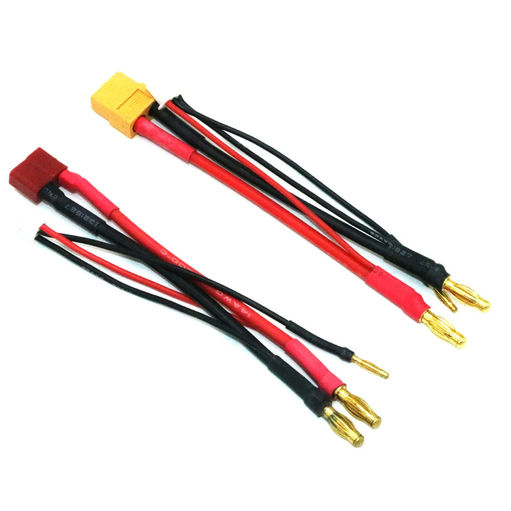 Silicone wire + 2S lithium battery model plug 4MM /2s balance head T/ XT60/EC5/XT90S charging wire connect line For DIY model