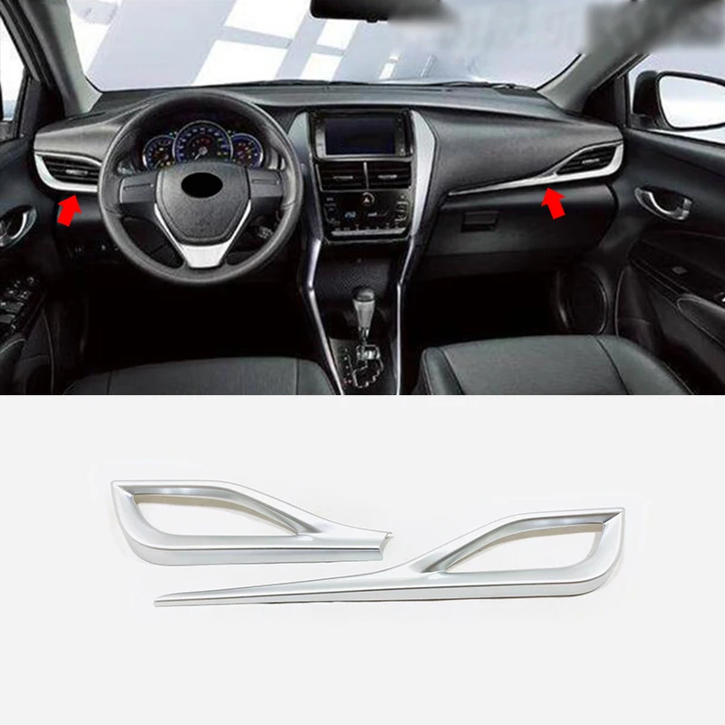 For Toyota Vios sedan 2019 2020 ABS Matte LHD Car left and right air outlet Cover Trim Sticker Car Styling Accessories 2pcs