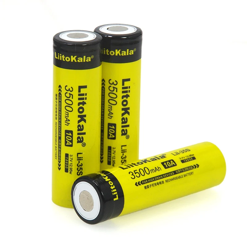 LiitoKala 18650 بطارية Lii-35S 3.7 فولت ليثيوم أيون 3500 مللي أمبير 10A تفريغ الطاقة بطارية لأجهزة استنزاف عالية