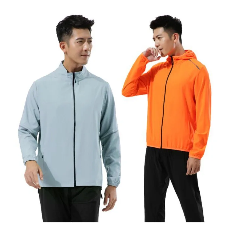 Autumn Sports Jackets Thin Solid Jerseys Outdoor Clothes Zipper Workout Sportswear Hoodie Breathable Running Coat