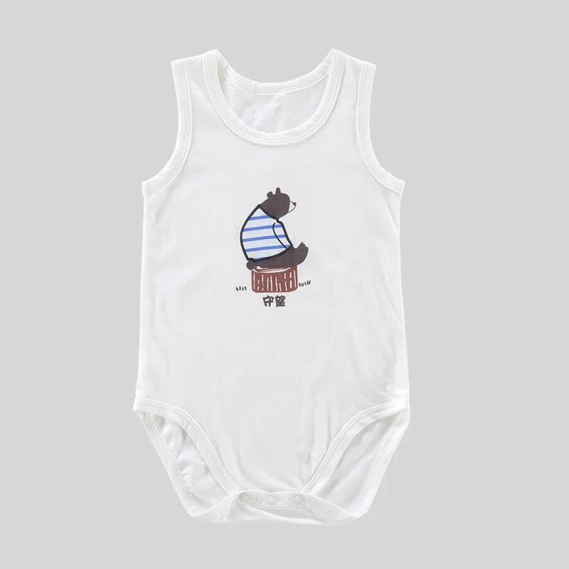 Baby boy clothes cotton vest Jumpsuit  girl summer thin sleeveless romper children's pajamas breathable shirt  One-piece clothes