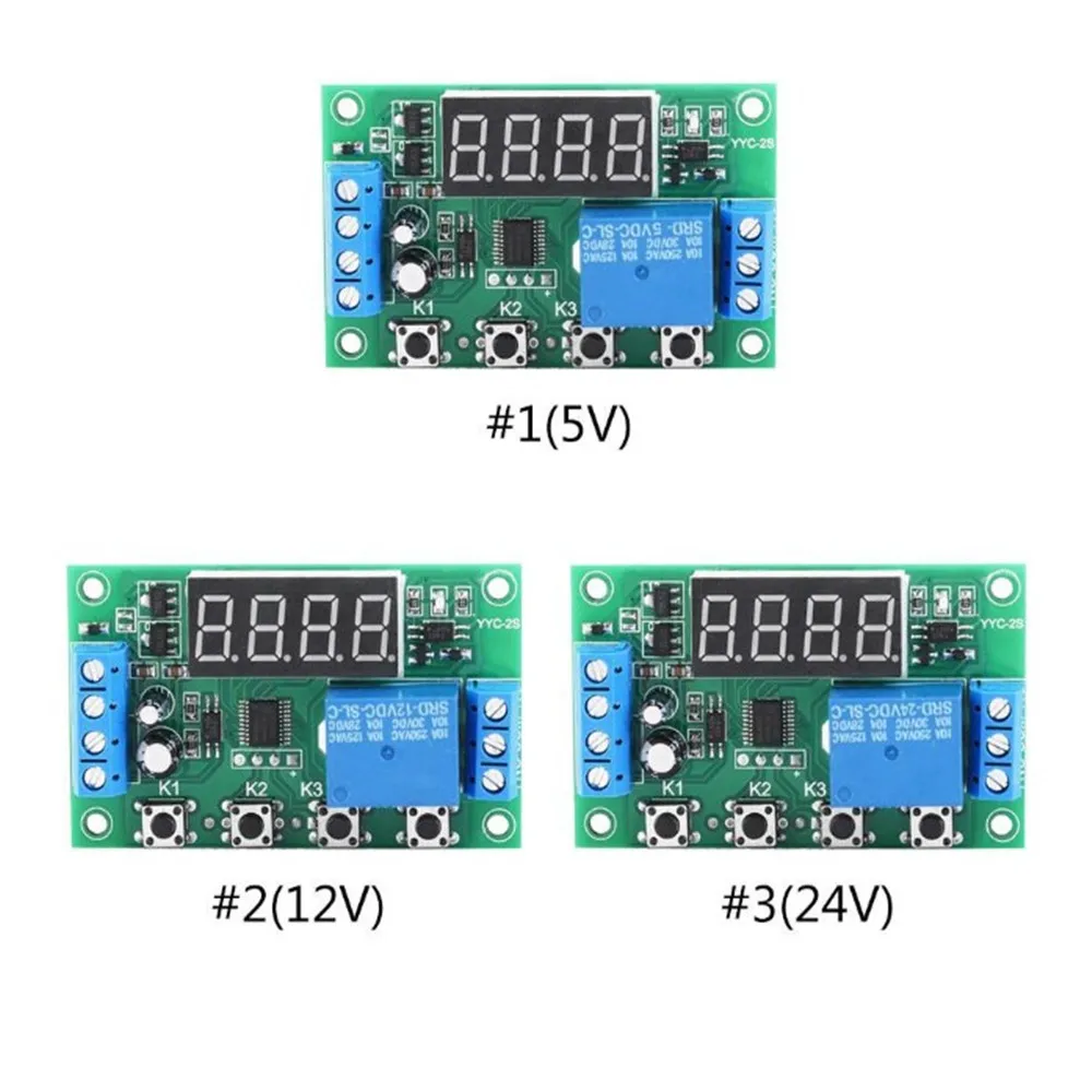 Taidacent Adjustable Timer Relay Automation Control Switch Custom Timer Delay Switch Module 5V 12V 24V 1CH Digital LED Display