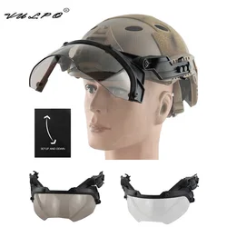 VULPO Adjustable Tactical Helmet Flip Goggles Airsoft Paintball FAST Helmet Windproof Anti Fog CS Wargame  Protection Goggles