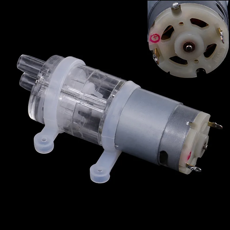 Mini 385 DC 6v-12v odporna na wysokie temperatury 100 ℃ mikropompa wody membranowa pompa wodna pompa próżniowa przezroczysta i biała