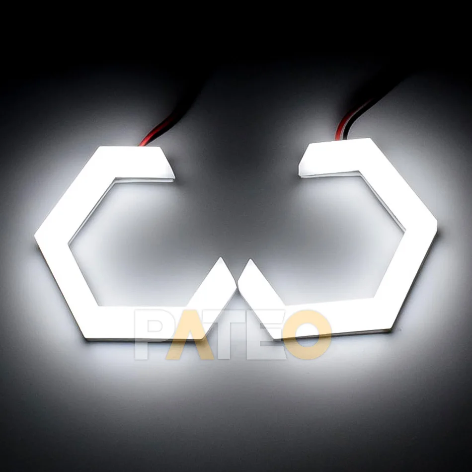 Angel Eyes Hex Halo Rings Retrofit Hexagonal Running Lights LED For Headlight Projector White DRL Tuning Car Lights Accessories