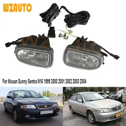 Bumper Fog Light With Wire Tirm Wiring Harness Kit Fog Lamp Set For Nissan Sunny Sentra N16 1999 2000 2001 2002 2003 2004