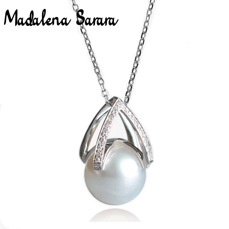 MADALENA SARARA Saltwater Pearl Pendant 18K Gold Tower Style Pendant Women Necklace High Quality