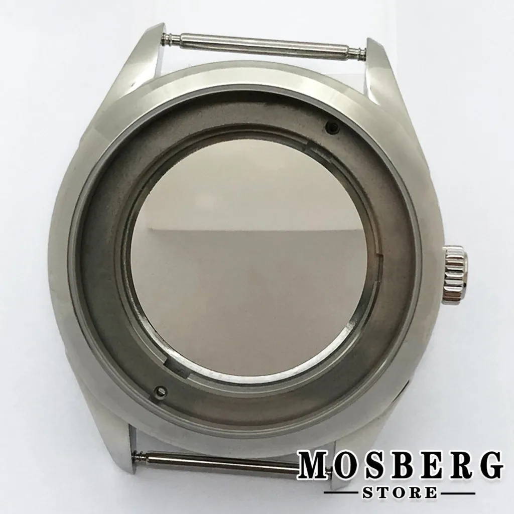 

42mm Silver Watch Case Sapphire Glass Solid Stainless Steel For NH35 NH36 Movement Watch Accessory Parts
