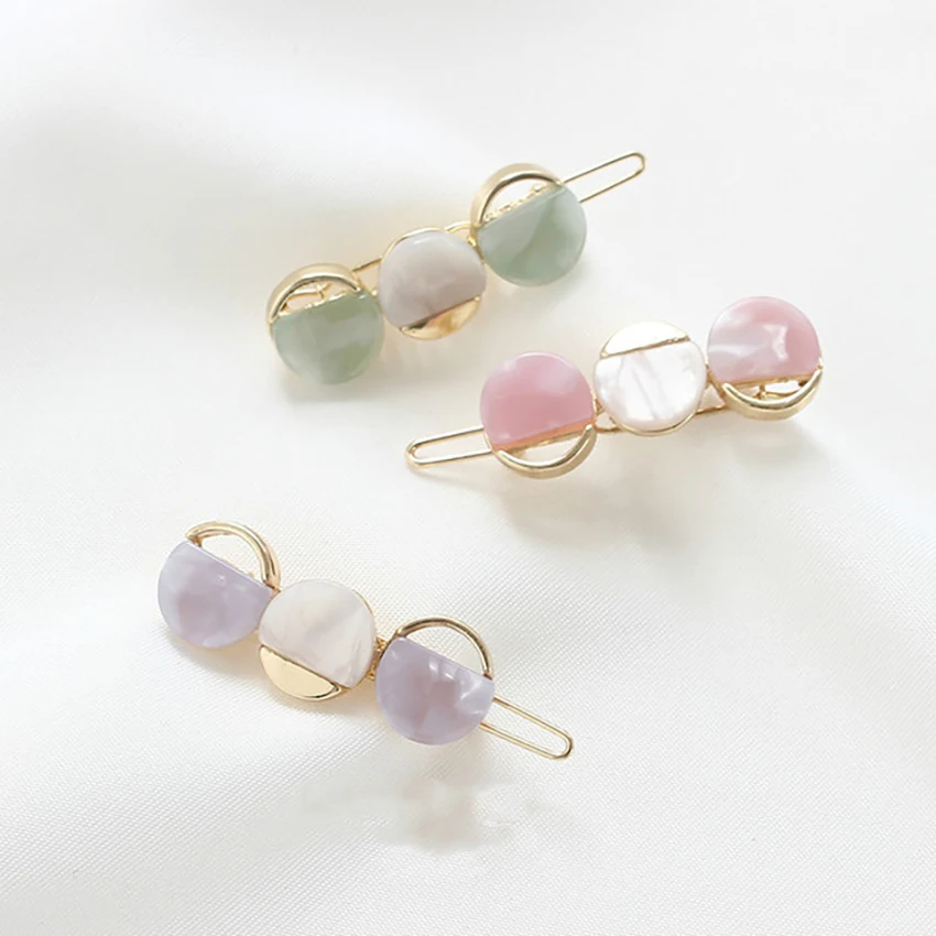 1pcs metal bonito grampos de cabelo amor coração redondo grampos de cabelo doce cor grampos de cabelo acessórios para o cabelo feminino meninas ferramentas de estilo de cabelo