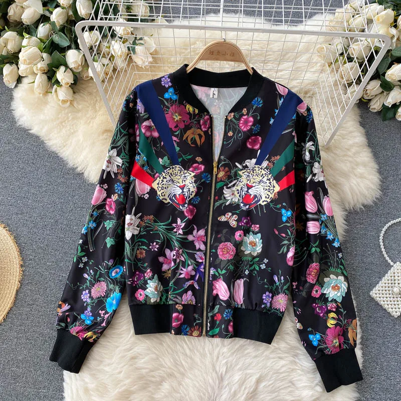 ALPHALMODA New Fashion Autumn Winter Printed Long Sleeve Zipper Jacket + Jogger Pants Casual Women Tracksuits Clothing Sets