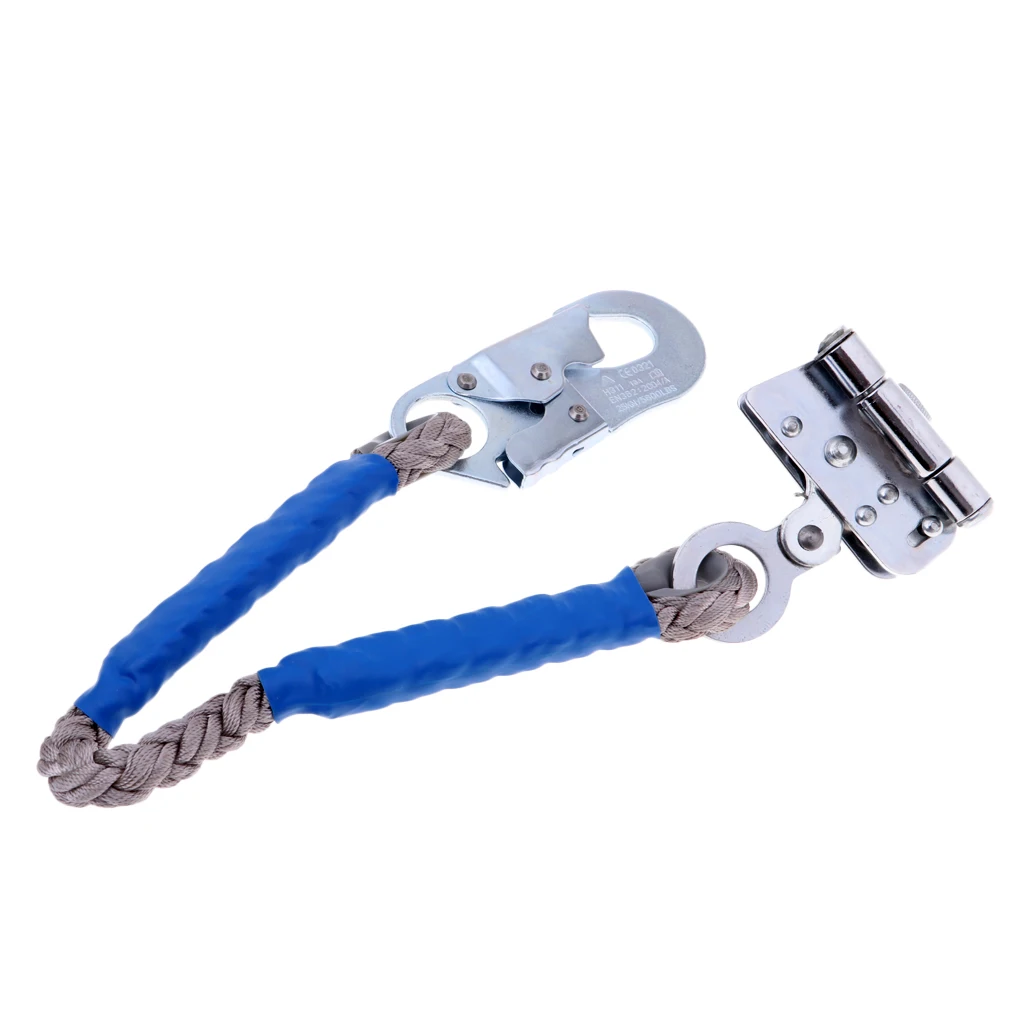 Outdoor Rock Climbing Arborist Fall Protection Shock Lanyard With Snap Hooks