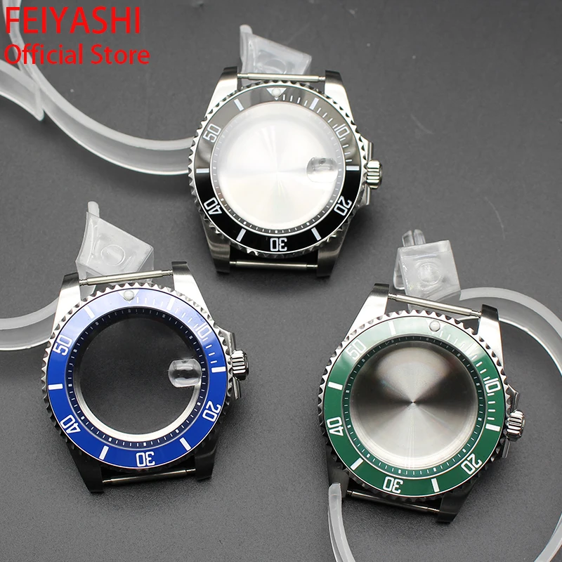 40mm Steel Dive Watch Case Sapphire Glass With Chapter Ring For Seiko NH35 NH36 NH38 NH34 4R36 Movement 28.5mm Dial Submariner