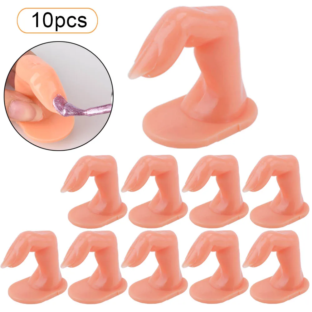 Professional 1/5/10pcs Nail Art Training Practice Display False Tip Finger Fake Hand Acrylic UV Gel Manicure Nail Art Tool Salon