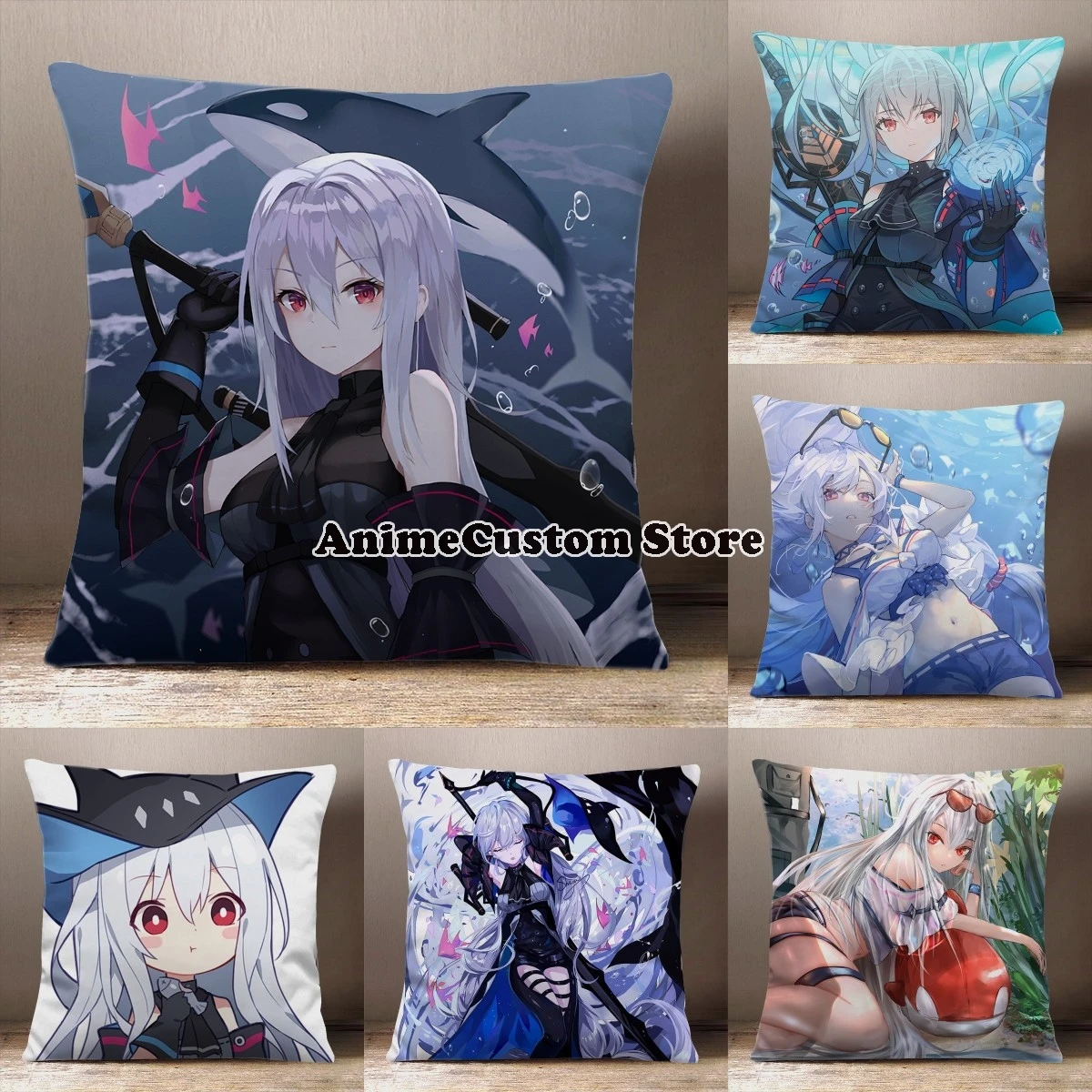 Anime Game Arknights Skadi Cosplay Cartoon Printing Square Throw Pillow Siesta Dakimakura Dakimakura Back Cushion Gifts