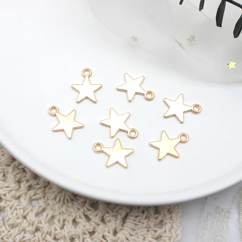 Fashion 10Pcs Hollow Little Stars Charms Handmade Alloy Pendant For DIY Jewelry Making Necklace Earrings Accessories Wholesale