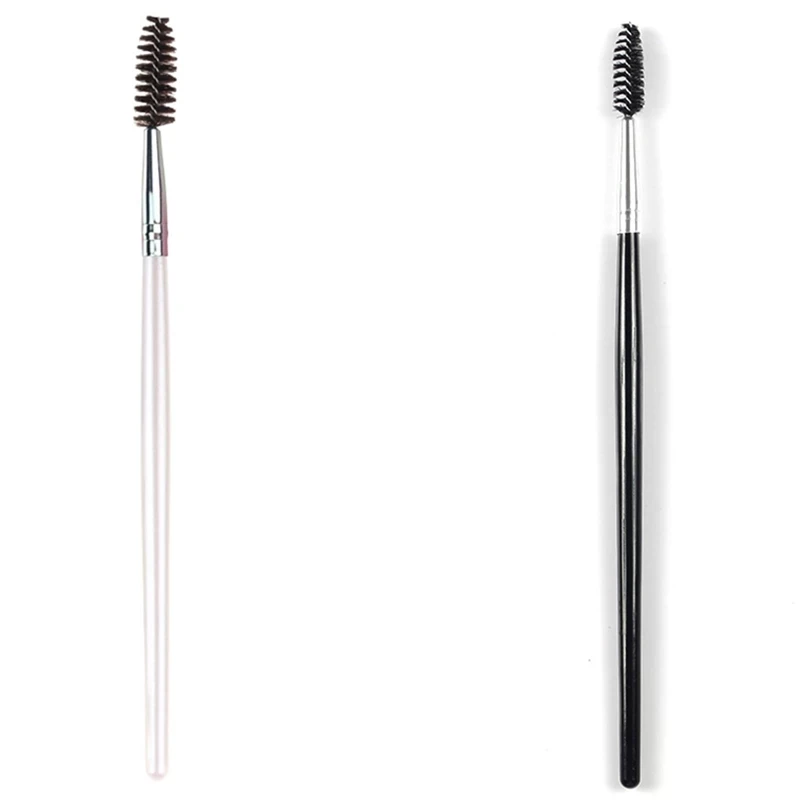 10pcs Round Eyelash Extension Spiral Comb Can Be Bent Eye Lash Comb Black/White Eyebrow Brush Makeup Brush Applicator