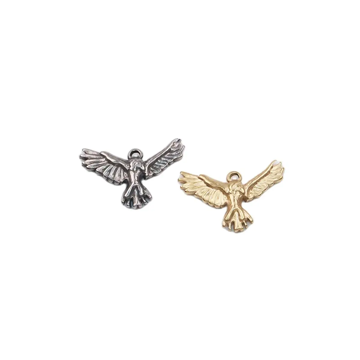 5pcs 20*13mm Wholesale Stainless Steel High Quality Eagle Charms Pendant DIY Necklace Earrings Bracelets Unfading 2 Colors