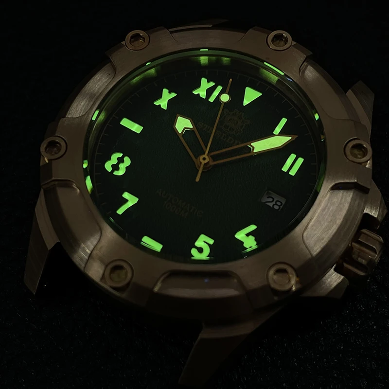 STEELDIVE Mens Diver Watches Military Automatic Watch Bronze 1000M Waterproof Mechanical Wristwatch C3 Luminous Sapphire NH35