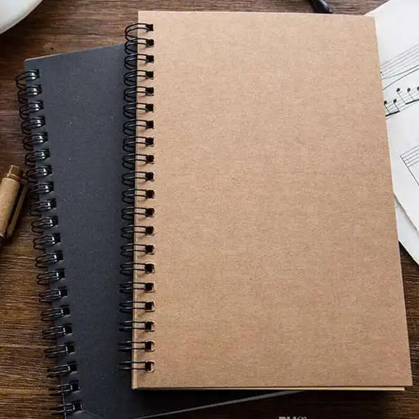 

Portable Business Kraft Papers Notepads Black Drawing Sketch Notebook Spiral Journal Notebooks School Office Suppliers