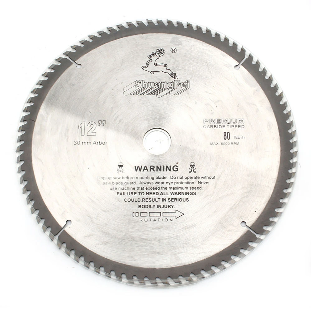 Lama per sega circolare da 12" 300 mm Utensile da taglio per legno/alluminio Carburo cementato 40 60 80 100 denti