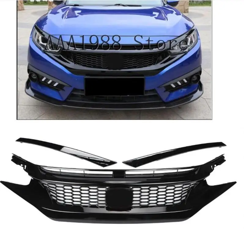 

High quality ABS modify Honeycomb car front grille racing grills grill for Honda Civic 2016 2017 2018 16 17 18