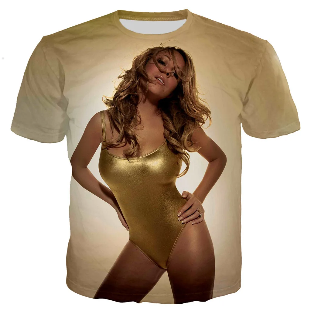 New Sexy Goddess Mariah Carey T-shirts Men Women New Fashion 3D Mariah Carey Printed T-shirt Casual Style Unisex Streetwear Tops