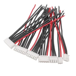 5Pcs JST-XH 2.54mm Pitch 1/2/3/4/5/6/7S Balancer Cable 22AWG Silicone RC Lipo Battery Balancer Charger Plug Wire Connector