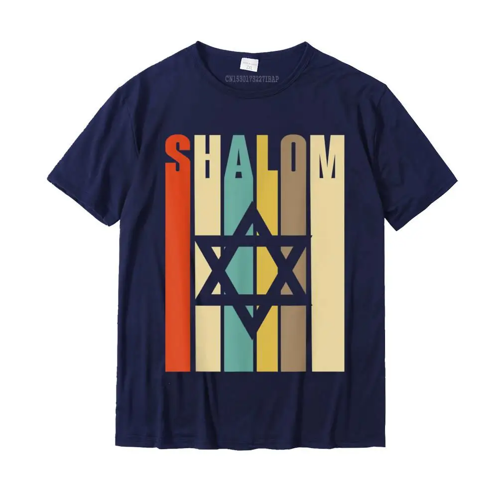 Retro Style Shalom Jewish T-Shirt With Star Of David Cotton Tees For Men Europe T Shirts Leisure Slim Fit