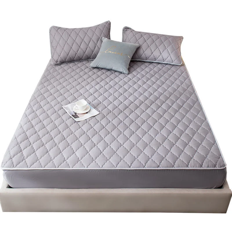 Waterproof Quilted Mattress Cover Air-Permeable Bed Protector Pad Cover Queen Bed Bug Mattress Topper Cover Bed Sheets Pad