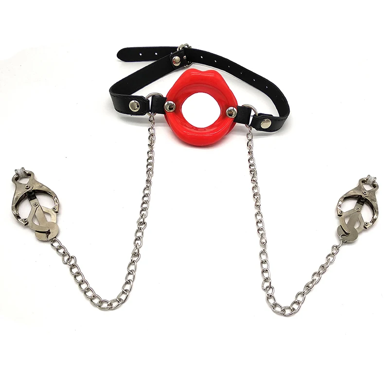 Sex Open Breathable Mouth Gag Nipple Clamps Bondage BDSM Fetish Mouth Restraints Sex Toy Ball Gag Exotic Accessories