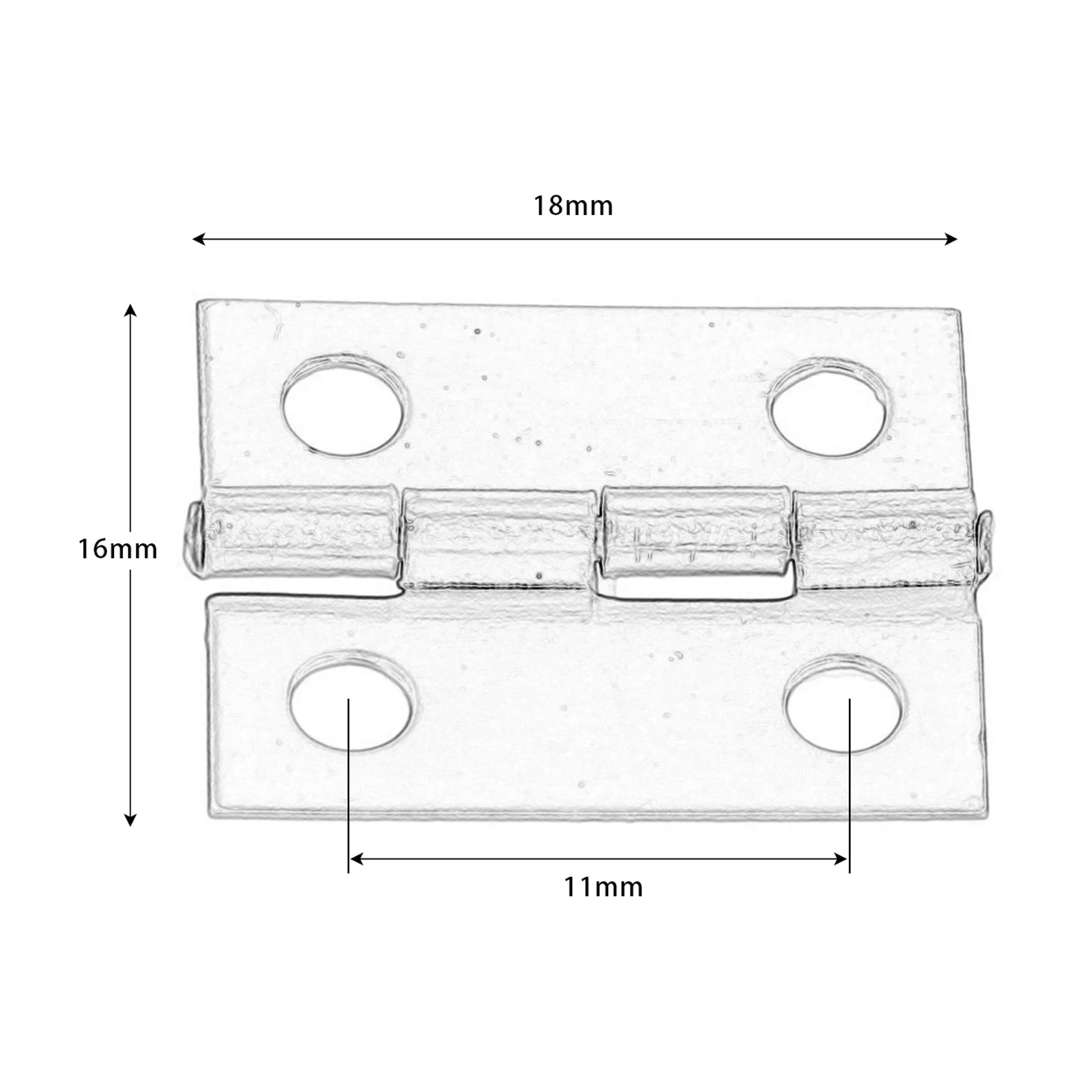 20Pcs 18x16mm Antique Door Cabinet Mini Hinges Jewelry Wooden Boxes Luggage Hinges Furniture Decoration with Screws