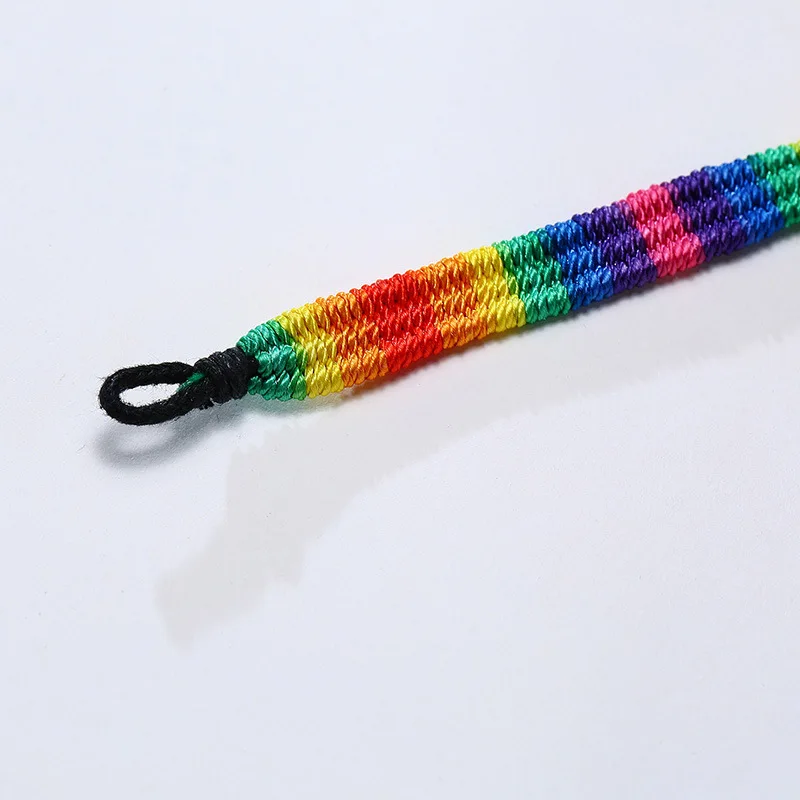 Gay Rainbow Bracelet LGBT Pride Handmade Woven Rope Braided Strap Friendship Jewelry Gift