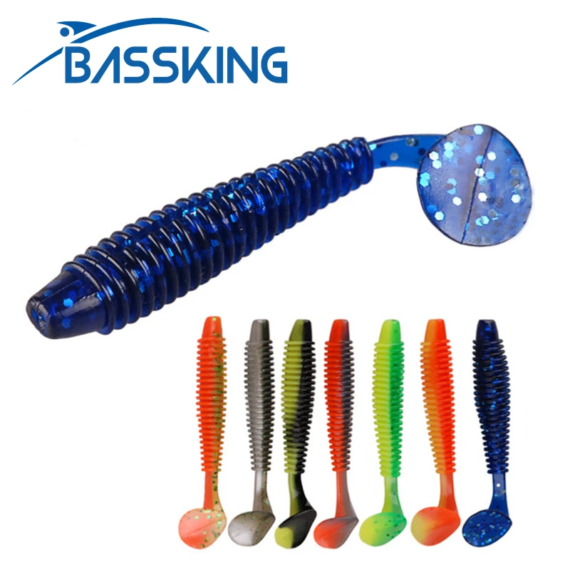 

BASSKING Soft Lure Silicone Bait 70mm 2.6g T Tail Wobblers Swimbait Isca Artificial Leurre Souple Shad Trout Pike Bass Lures