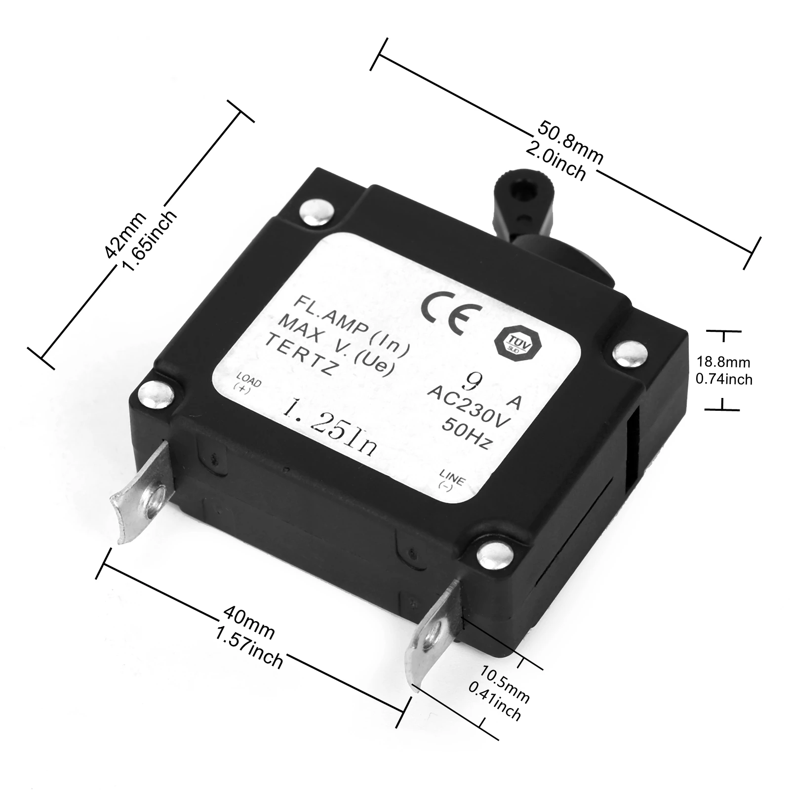 9A 230V AC Manual Reset On/Off Circuit Breaker For 2KW Generator, Short Circuit And Overload Protection Of Circuit Equipment
