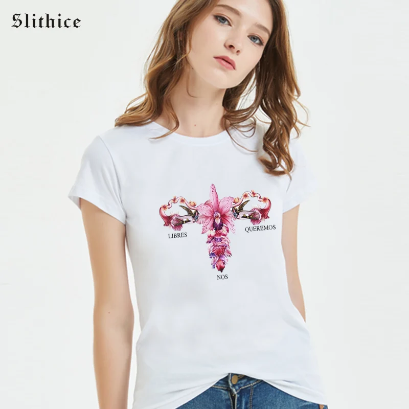 Slithice Aesthetic Graphic Print T-shirts female top Hipster White lady  tshirt Streetwear Women T-shirt Camiseta Feminina