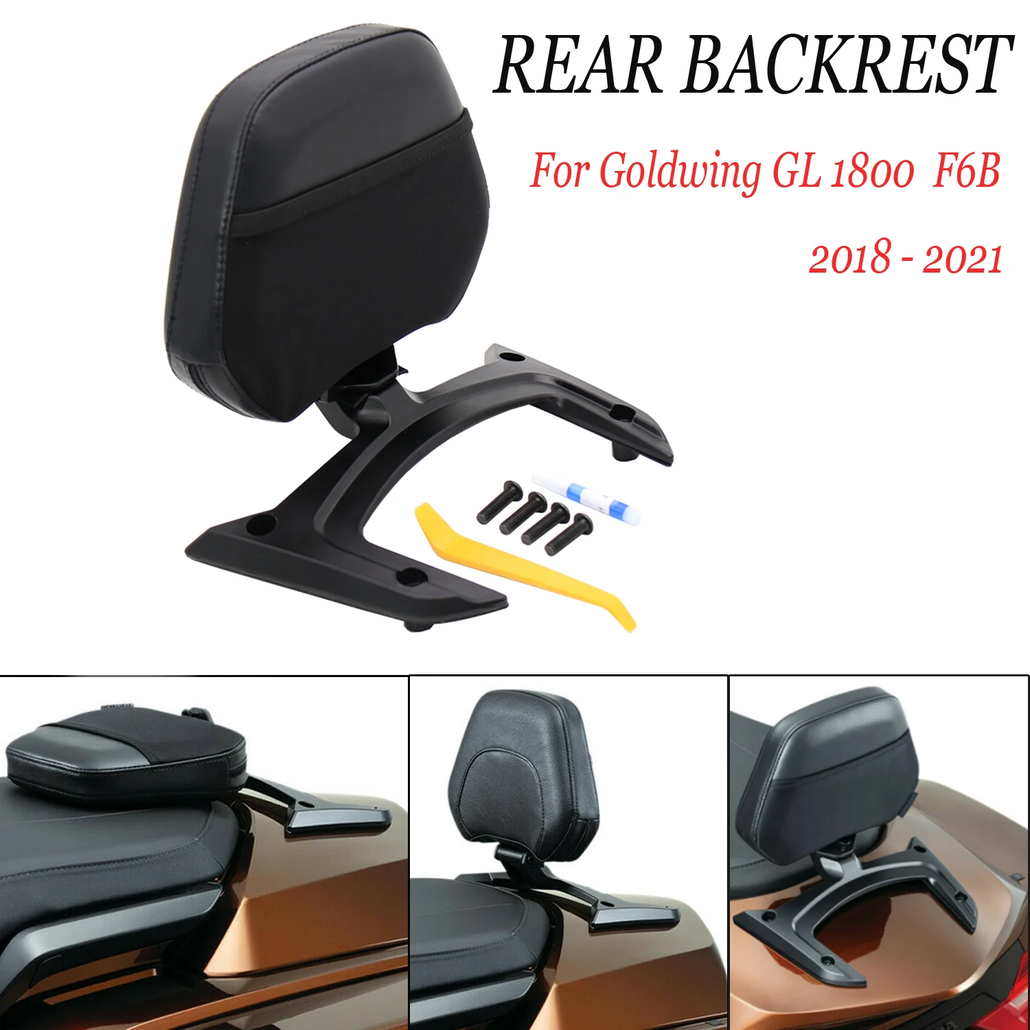 2018-2021 Motorcycle Passenger Seat Rear Backrest Cushion Back Rest Pad For Honda Gold Wing Goldwing GL 1800 GL1800 GL1800B F6B