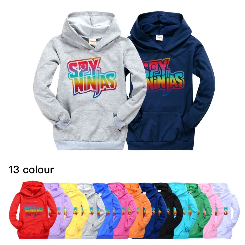 

New Spy Ninjas Fashion Kids Clothes Girls 2-16 Teenage Tshirt Sweater Boys Hooded Sweatershirt Baby Pink Shirt Costumes for Kids