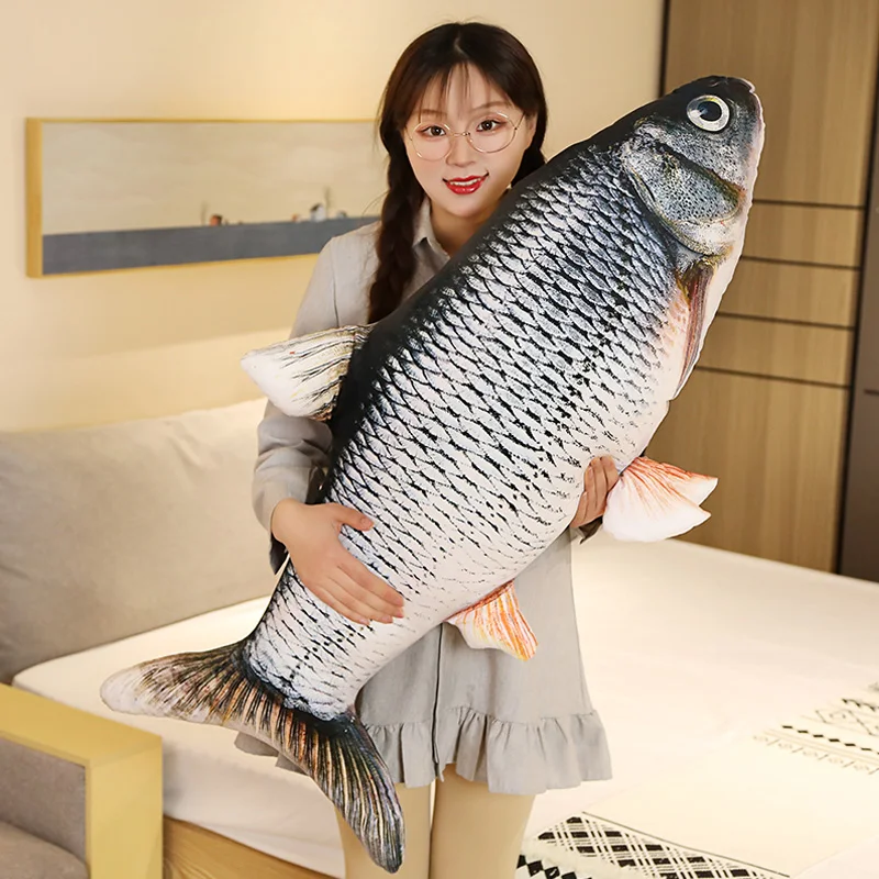 30-80 cm 3D Simulation Gold Fisch Plüsch Spielzeug Gefüllte Weiche Tier Karpfen Plüsch Kissen Kreative Sofa Kissen Kissen geschenk – Detail 15