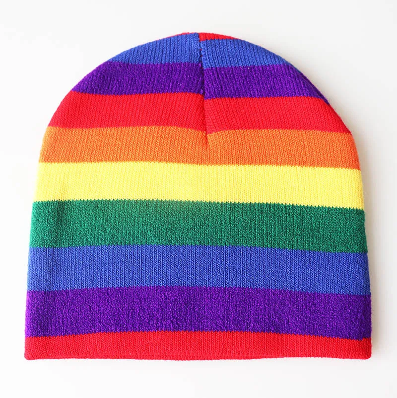 Cappello invernale per bambini Cappello carino lavorato a maglia con caramelle arcobaleno Misto lana unisex Berretto morbido e caldo Cappello unisex