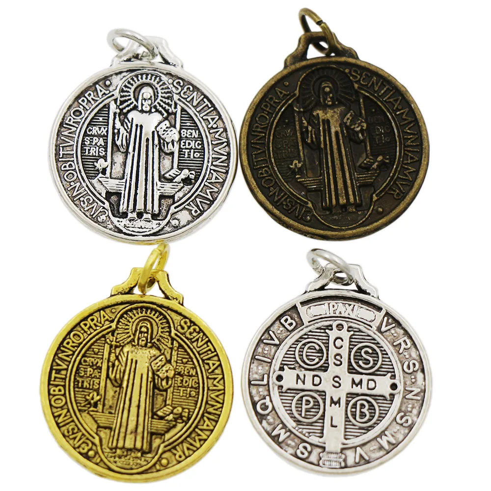 

St Saint Benedict Medal Cross Cristo Redentor Charms 100pcs Zinc Alloy Pendants Fashion Jewelry T1643 25x22MM