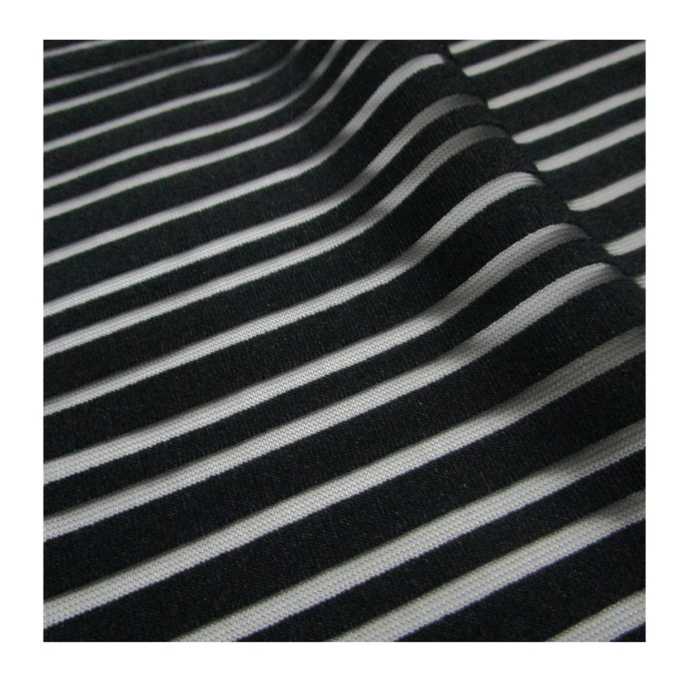 Elastischer Gestreifter Strickstoff für Yoga Leggings Sportbekleidung Sexy Dessous Atmungsaktives Nähmaterial – Detail 2