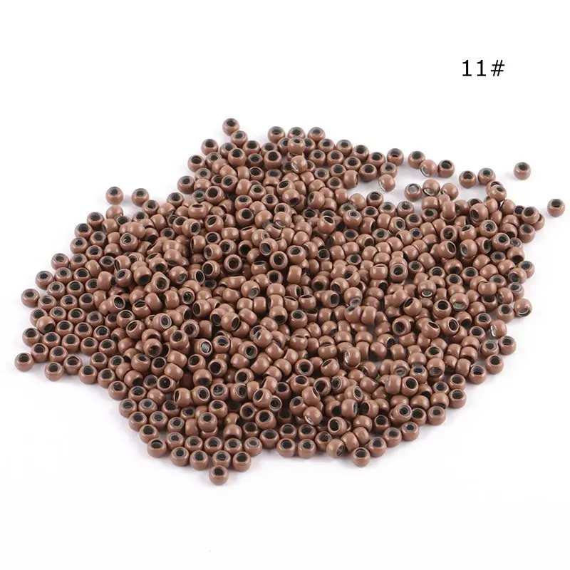 Nano anneaux en silicone marron pour Extensions de cheveux, 1000 pièces/lot, 5 #, micro anneaux 3.0mm, perles nano, plus petits anneaux