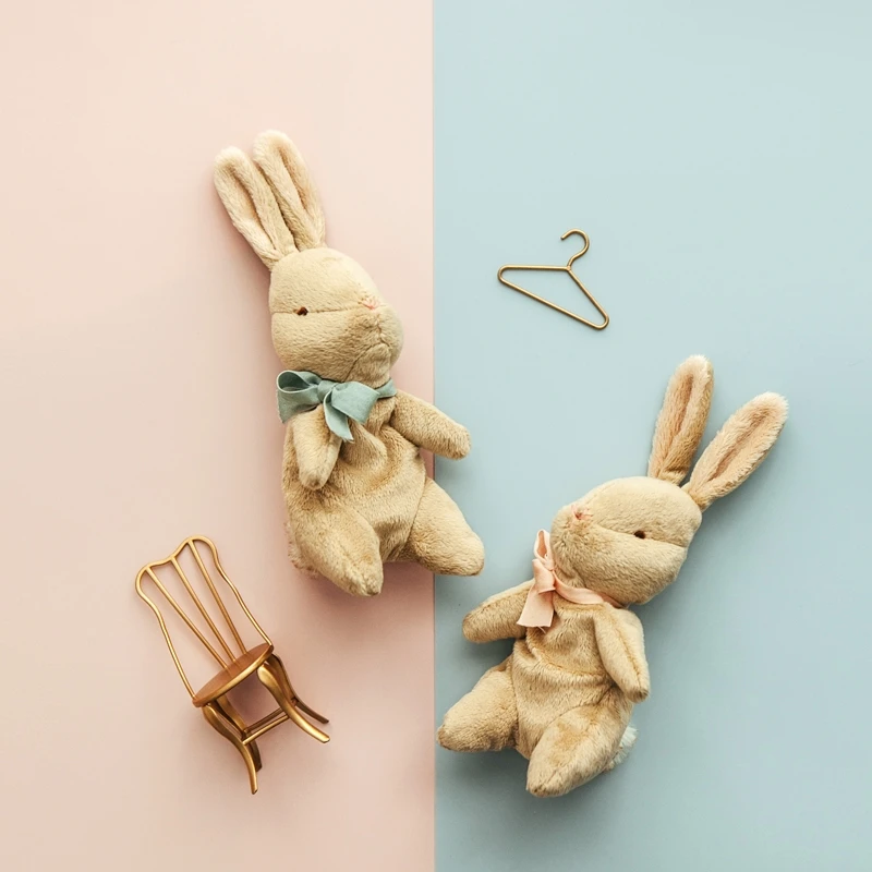 Cute Design Rabbit Plush Dolls For Baby Kids Appease Sleeping Bunny Toys Kawaii Handmade Newborn Brown Rabbits Stuffed Toy Gifts