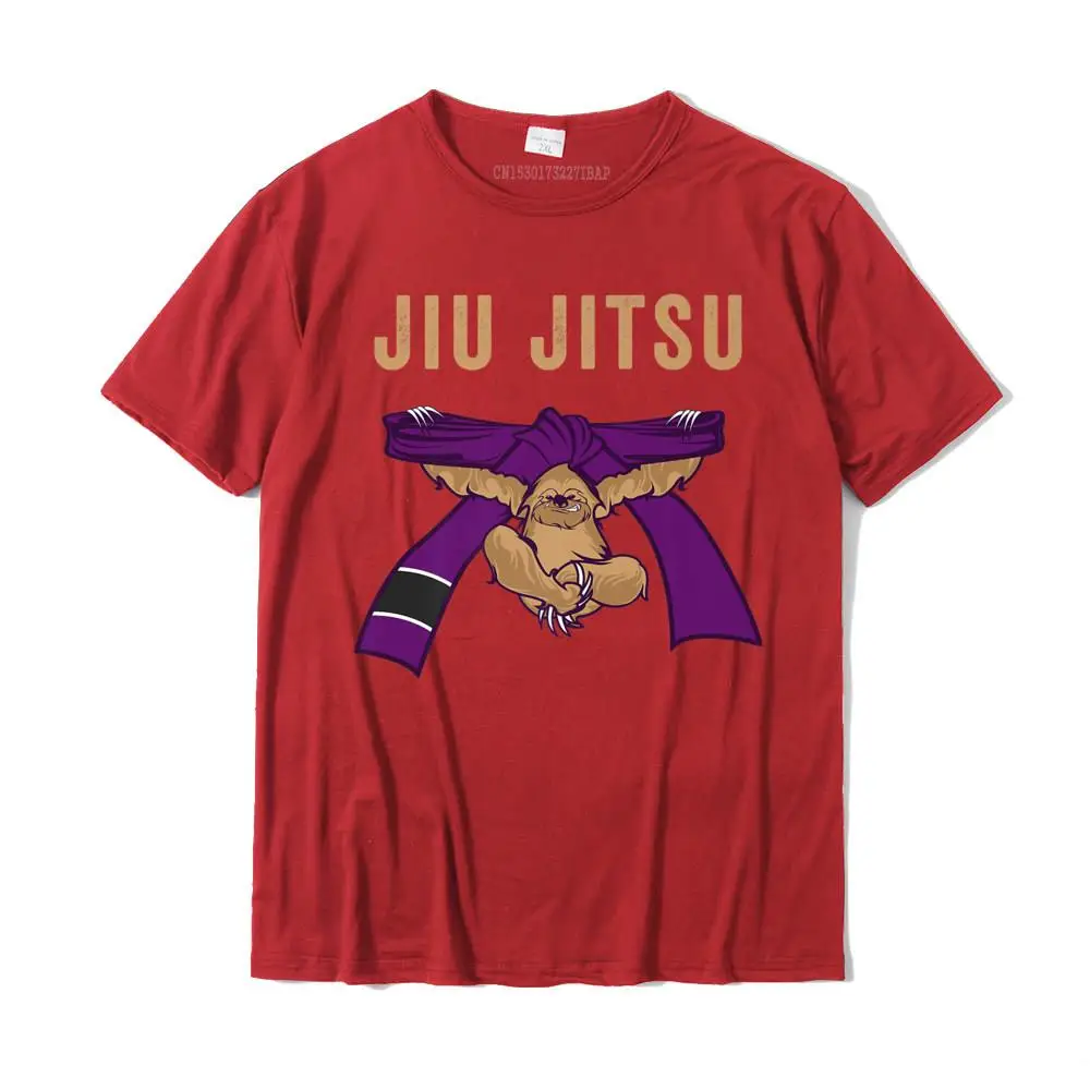 Jiu Jitsu Sloth Shirt For BJJ Cool Purple Belt Printed T Shirts Brand New Cotton Student T Shirt Casual