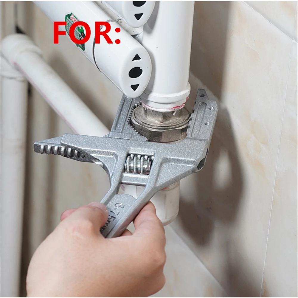 Bathroom Wrench Tool Short-handle Multifunctional Movable Plumbing Installation  Wrench Special Tool For Faucet