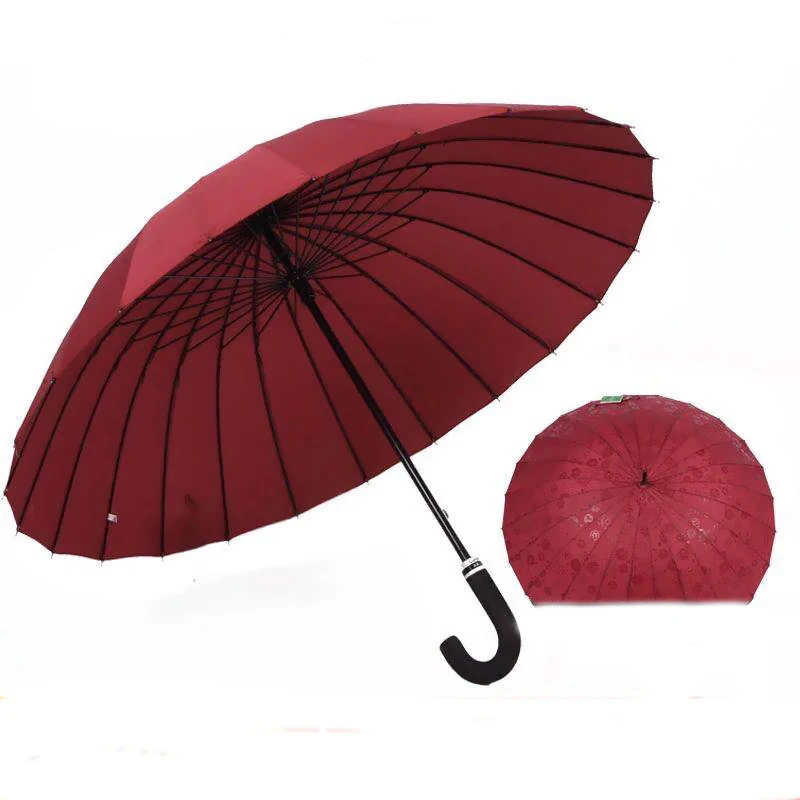 2020 Hot Sale Water FlowerLong Handle Oversized Umbrella 24 Rib Golf Straight Can Resist Strong Wind Woman Man Paraguay